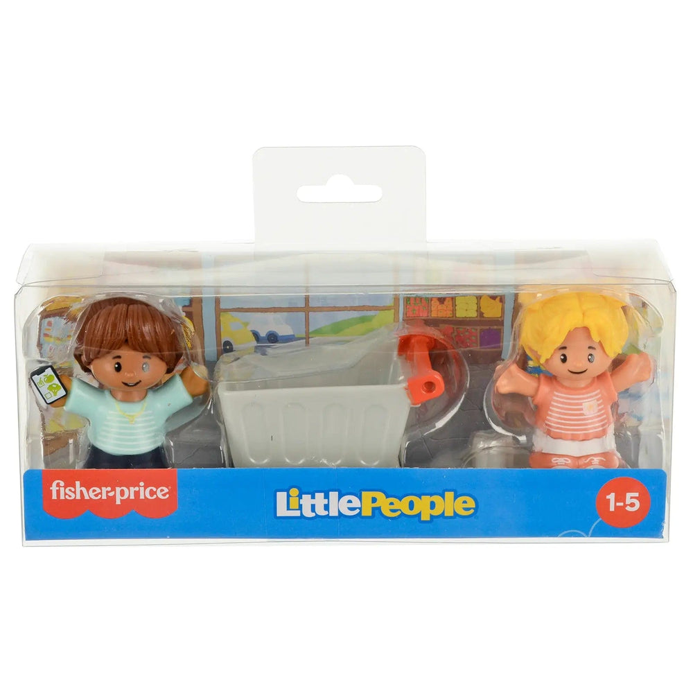 Pack of 2 Little People with a supermarket trolley playset