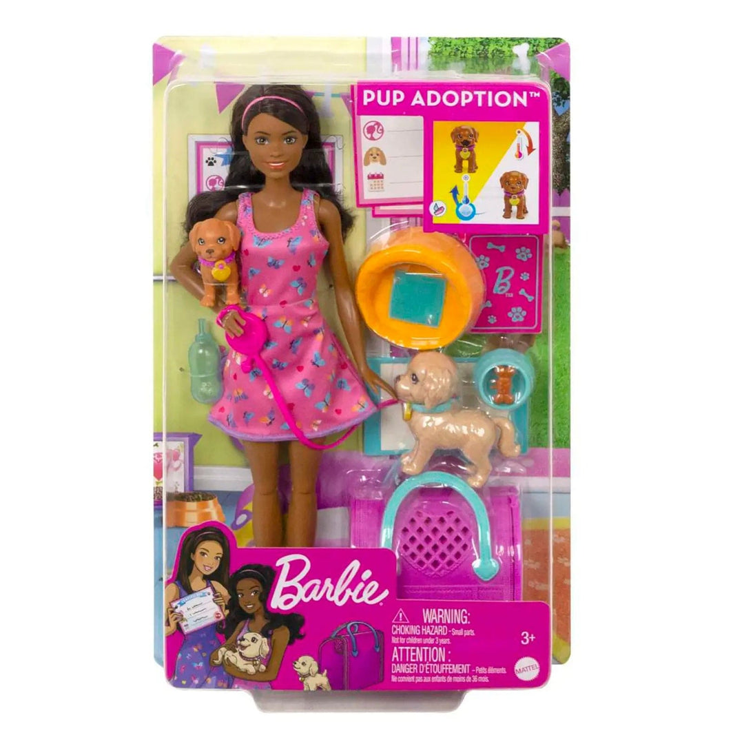 Barbie doll Pup Adoption pack with 2 puppies and pet carrier