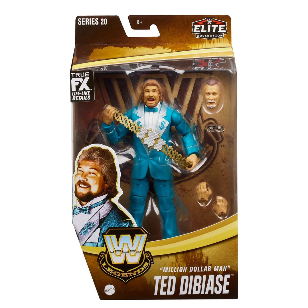 WWE legends million dollar man Ted Dibiase action figure with belt and swappable body parts