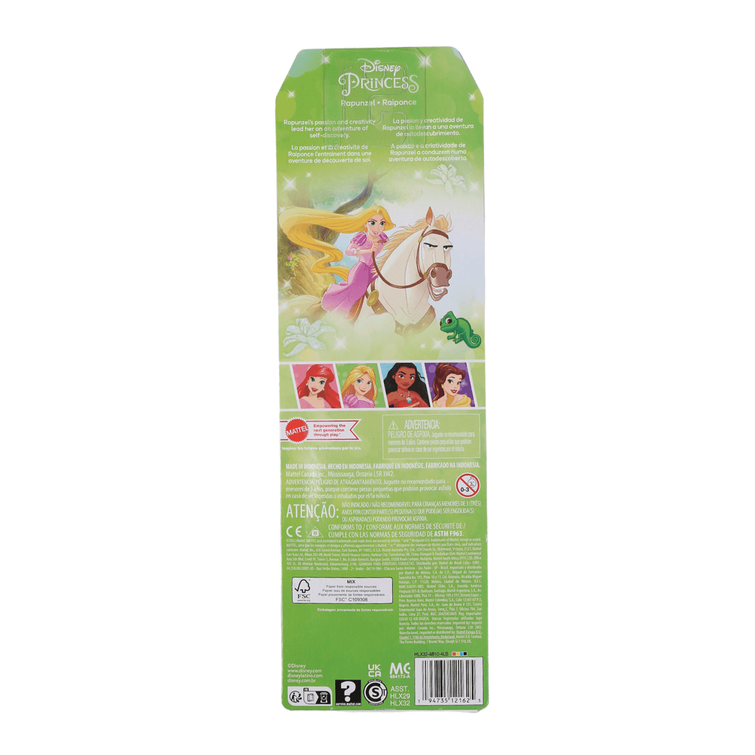 back view of disney princess rapunzel character box featuring graphics from the movie