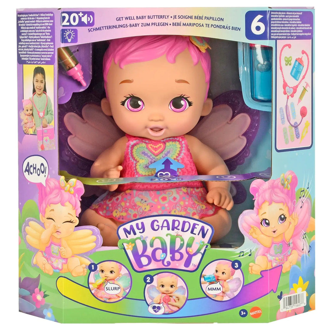 Get well baby butterfly doll in packaging with 20+ sounds and light up wings