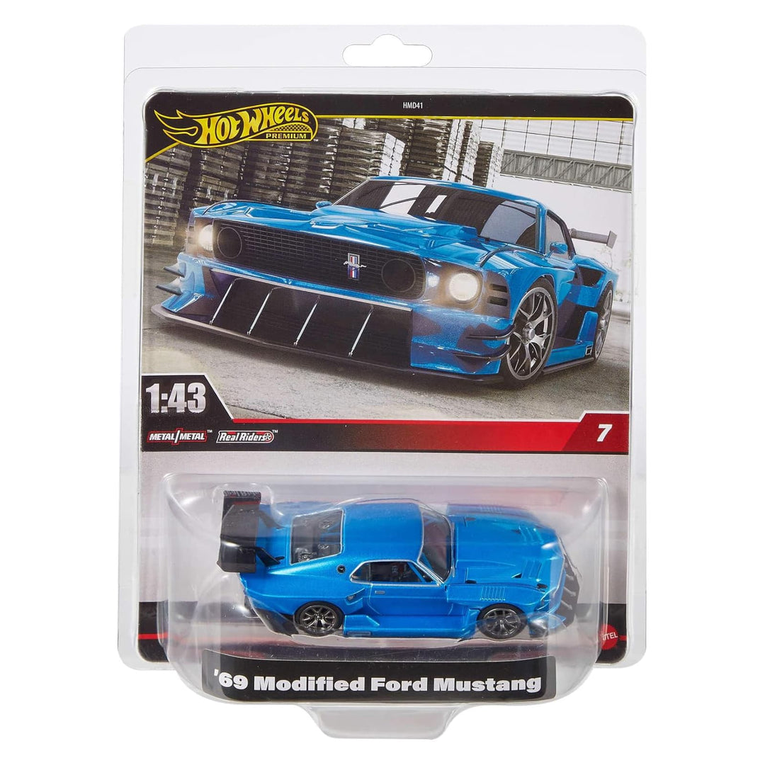 69 Modified Ford Mustang Hot Wheels Premium 1:43 scale die-cast metal car in display packaging