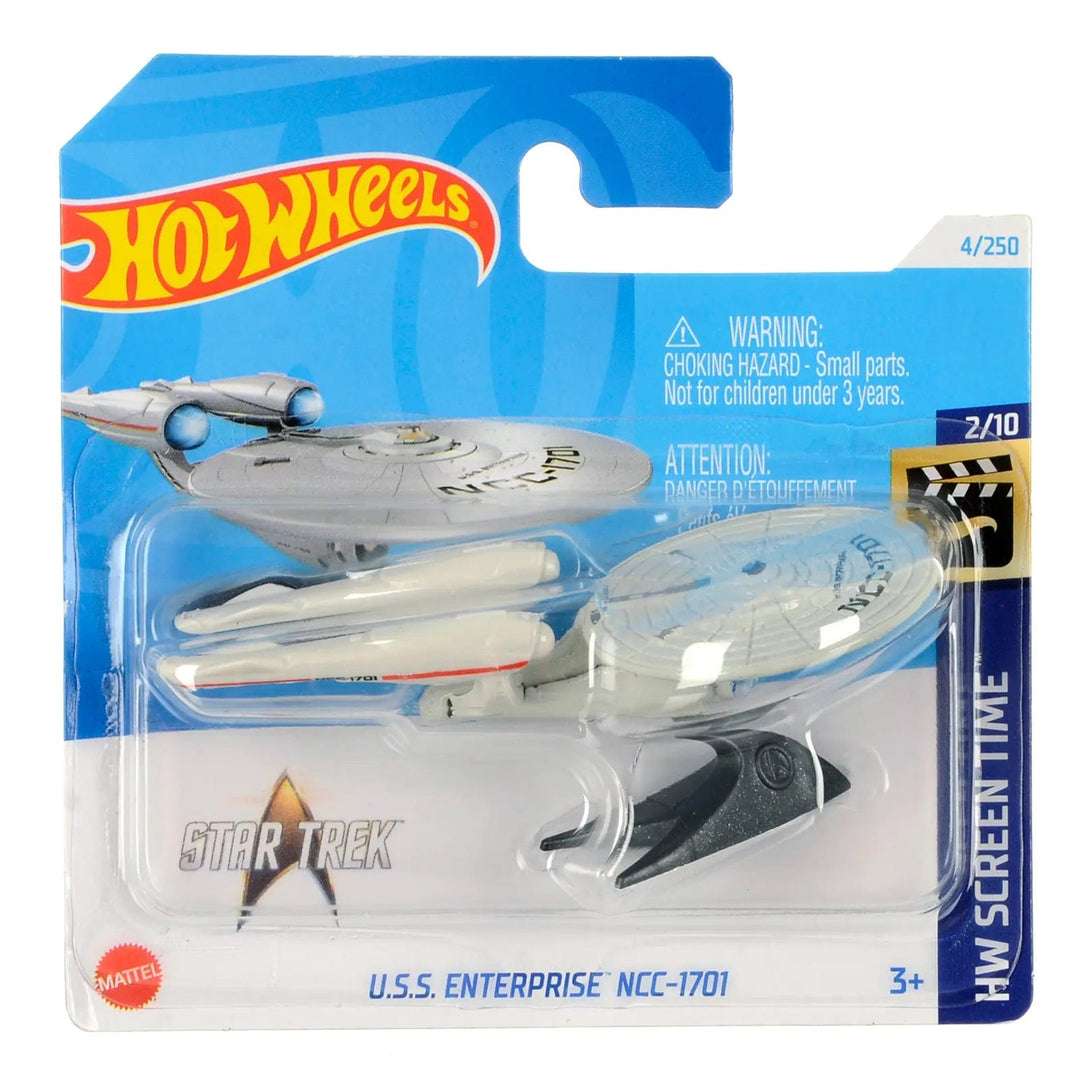 Hot Wheels USS Enterprise NCCC-1701 die-cast starship from the Screen Time series