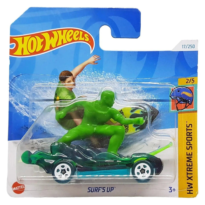 Hot Wheels Xtreme Sports Surf's Up with green figure