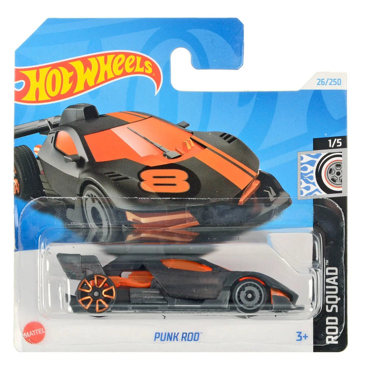 Hot Wheels Punk Rod Black and orange supercar from the Rod Squad series