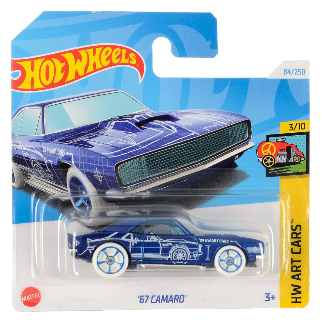 Hot Wheels Art Cars series '67 Camaro in purple die-cast car