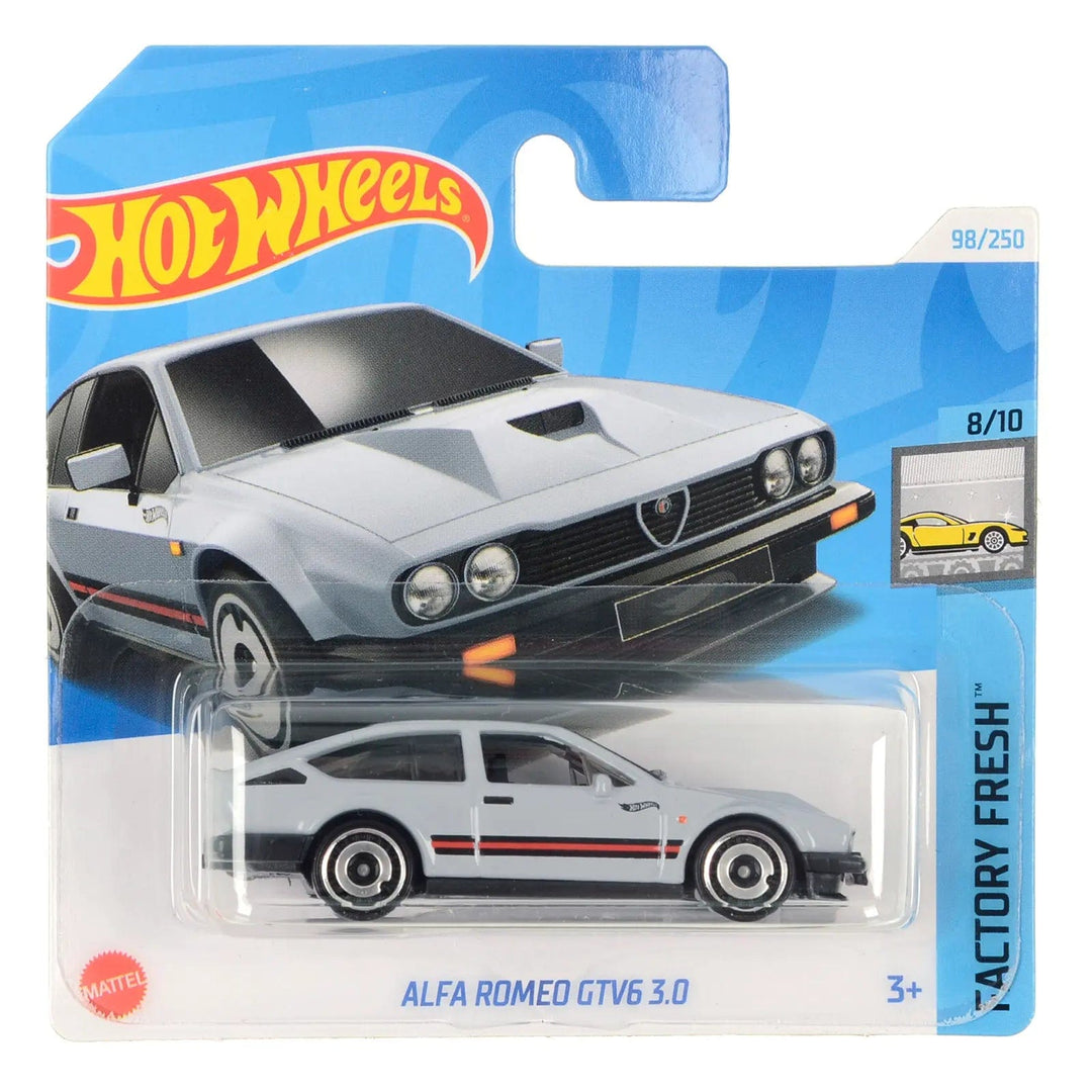 Hot Wheels Factory Fresh Mini Card series Alfa Romeo GTV6 in grey die-cast car