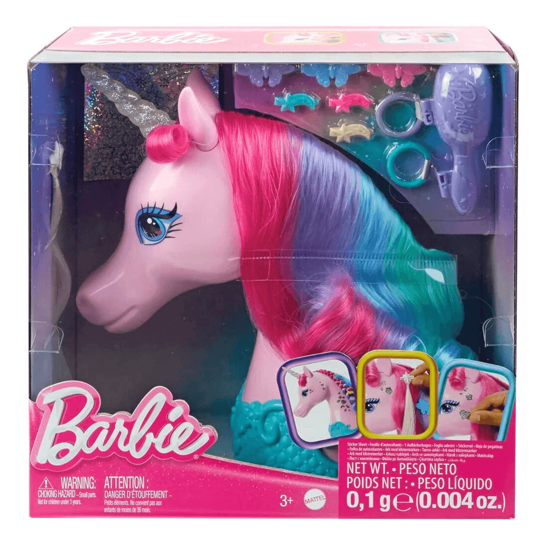 barbie unicorn styling head in cardboard packaging