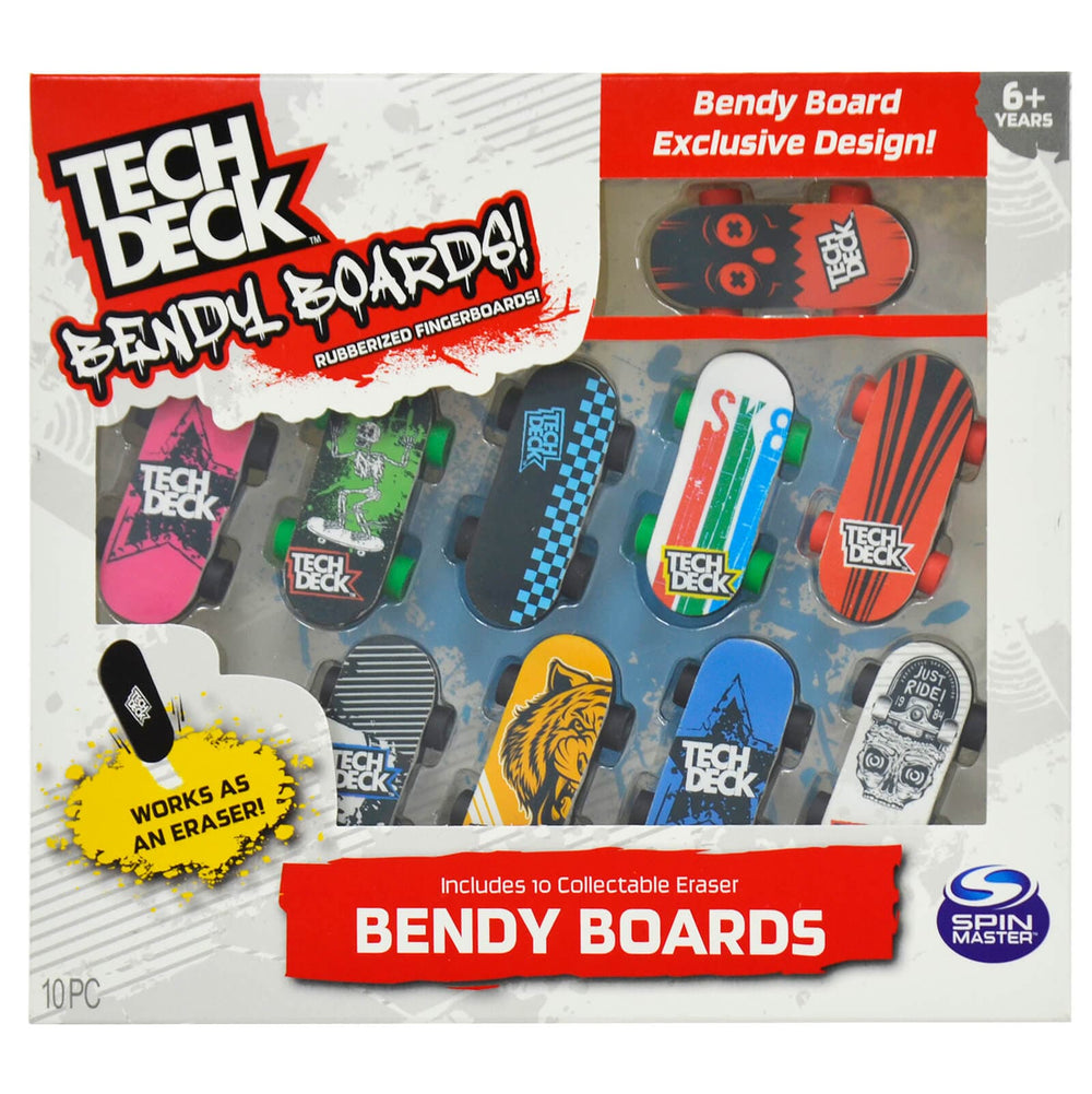 Pack Of 10 Tech Deck Bendy Boards Finger Skateboard Eraser