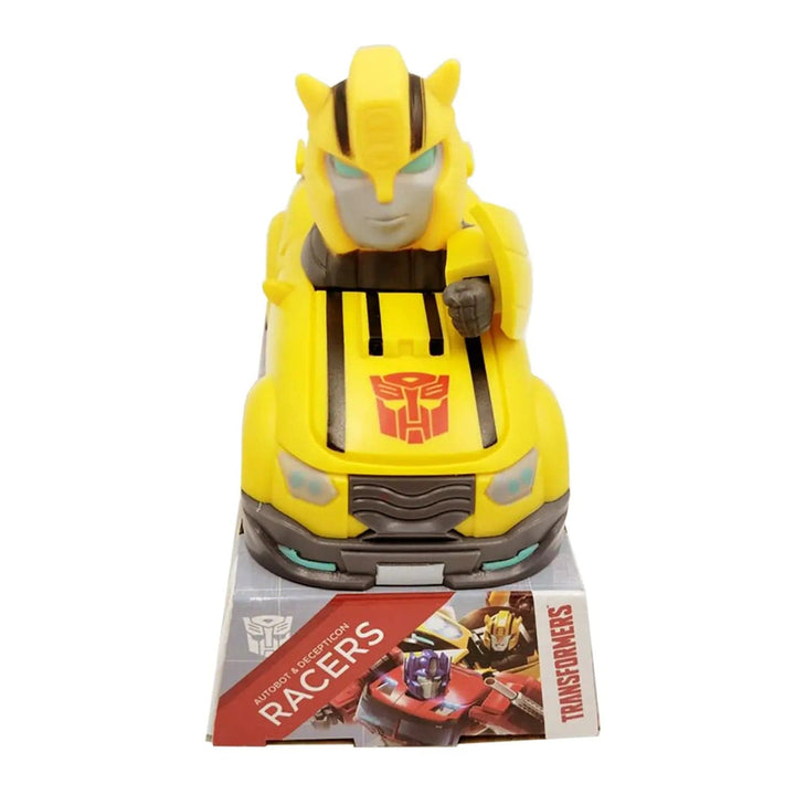 Front view of Transformers Bumblebee pull back racer truck