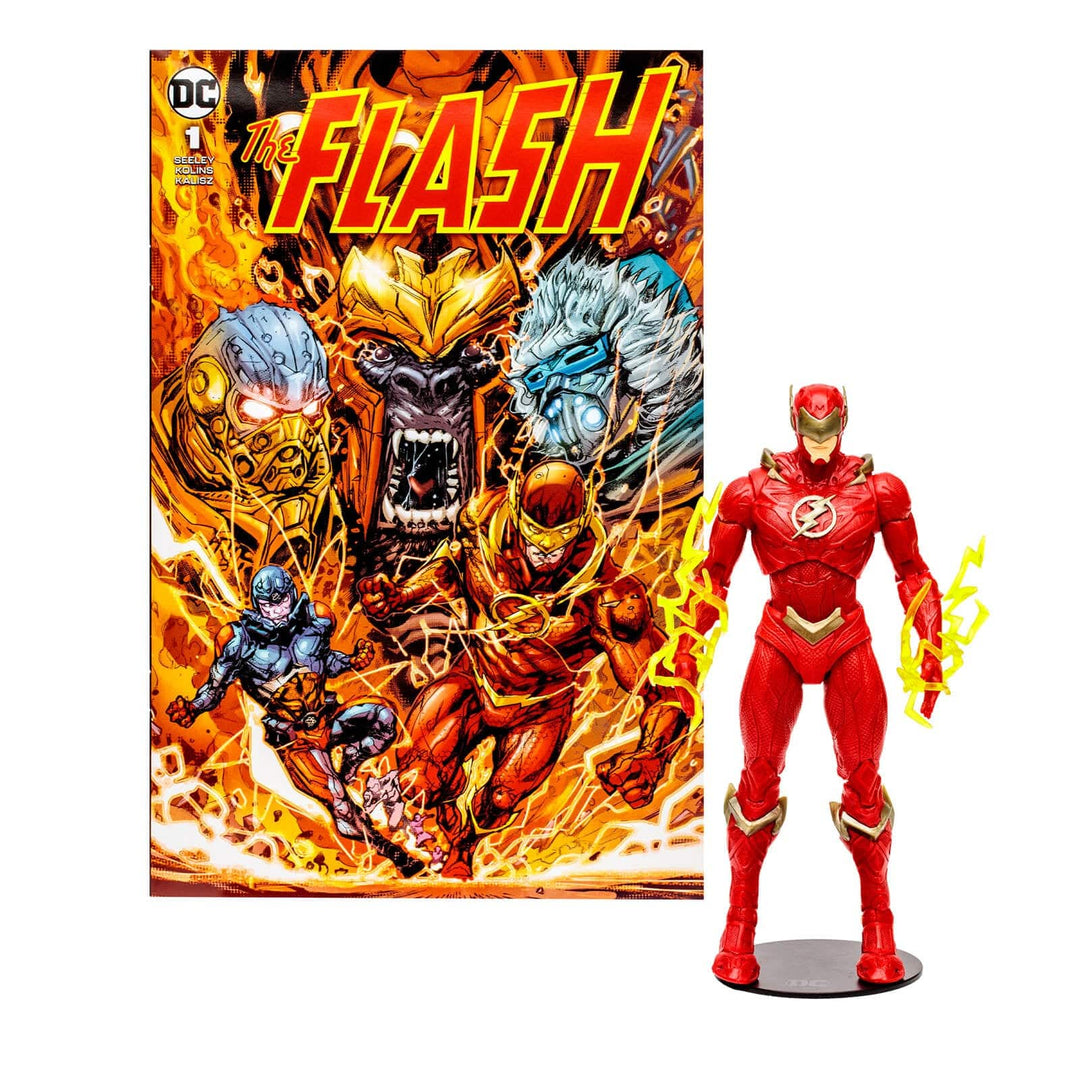 The Flash Collectible Action Figure With Stand & Comic Book 18cm