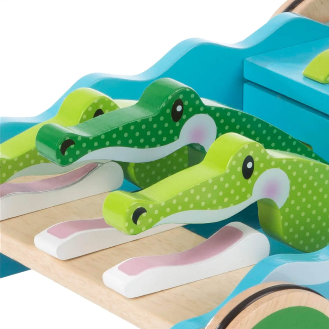 Melissa & Doug Chomp & Clack Alligator Wooden Push Along Toy