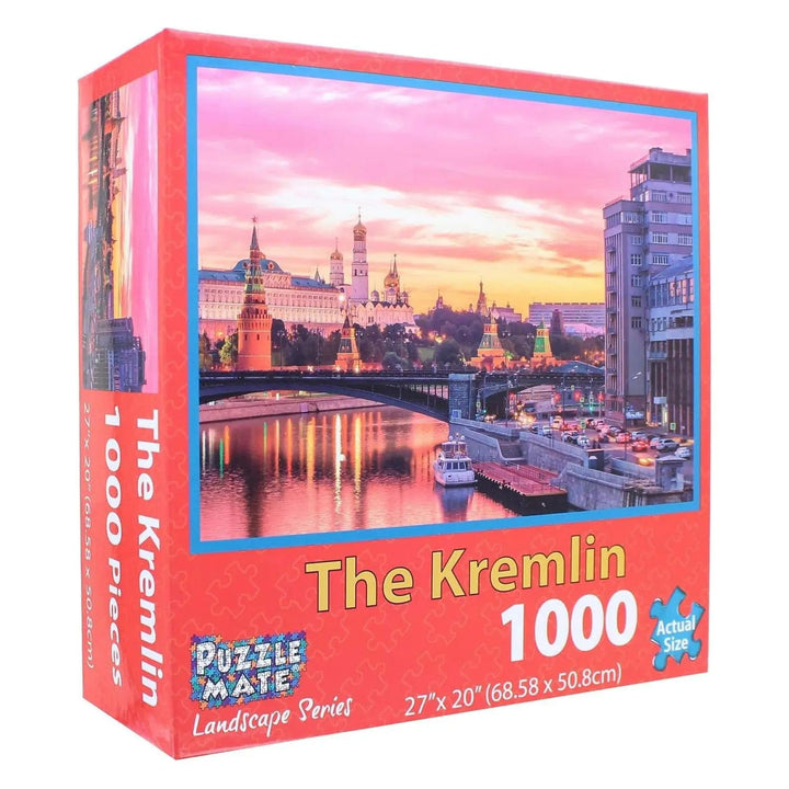 The Kremlin 1000 piece jigsaw puzzle with sunset and river in Moscow