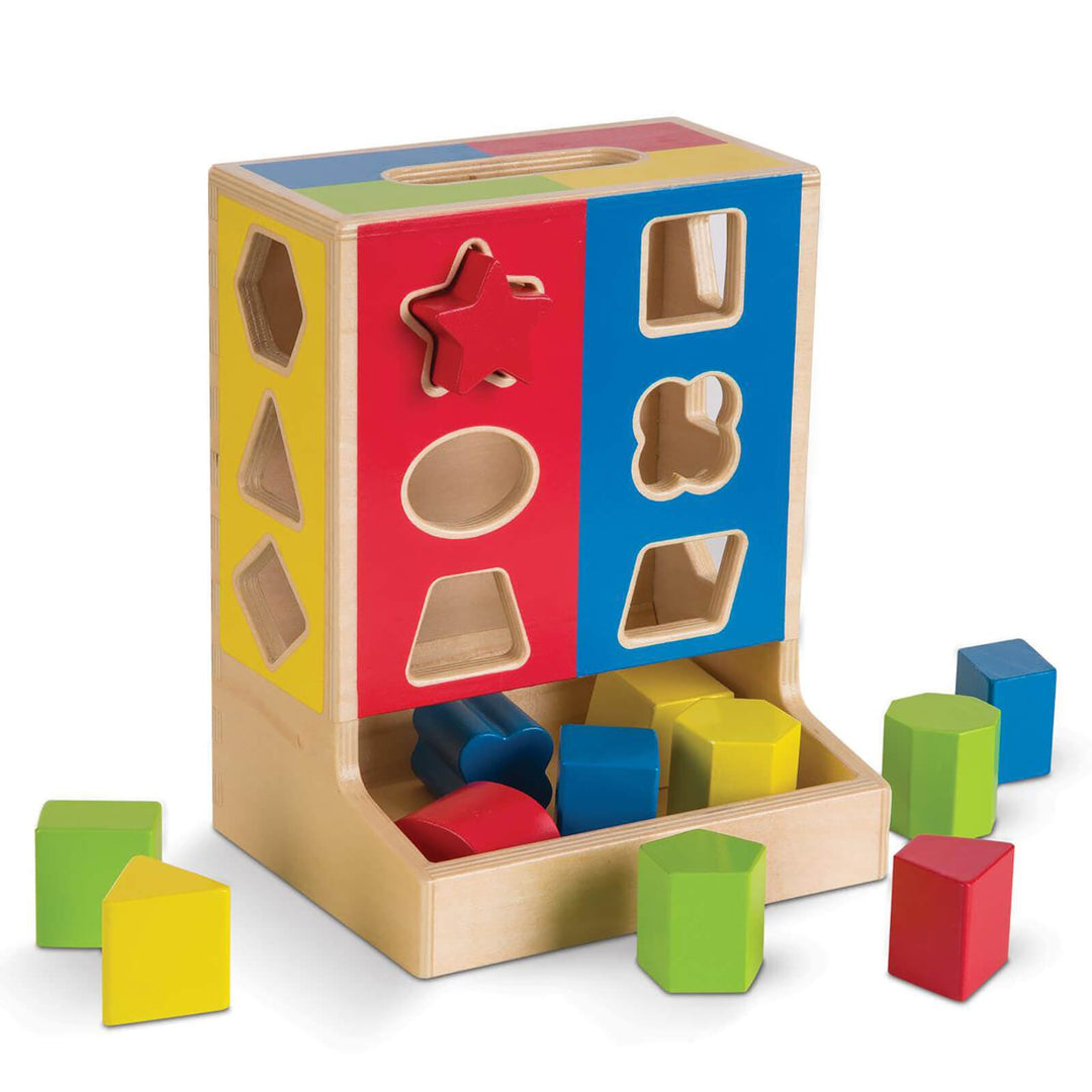 Melissa & Doug Wooden Shape Sorter 12 Colour Blocks 18m+