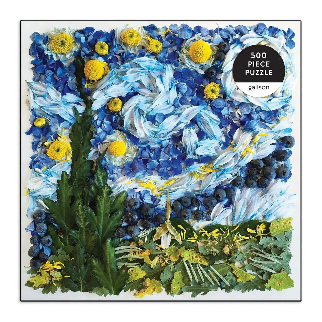 Starry Night Petal 500 piece jigsaw puzzle inspired by Van Gogh painting