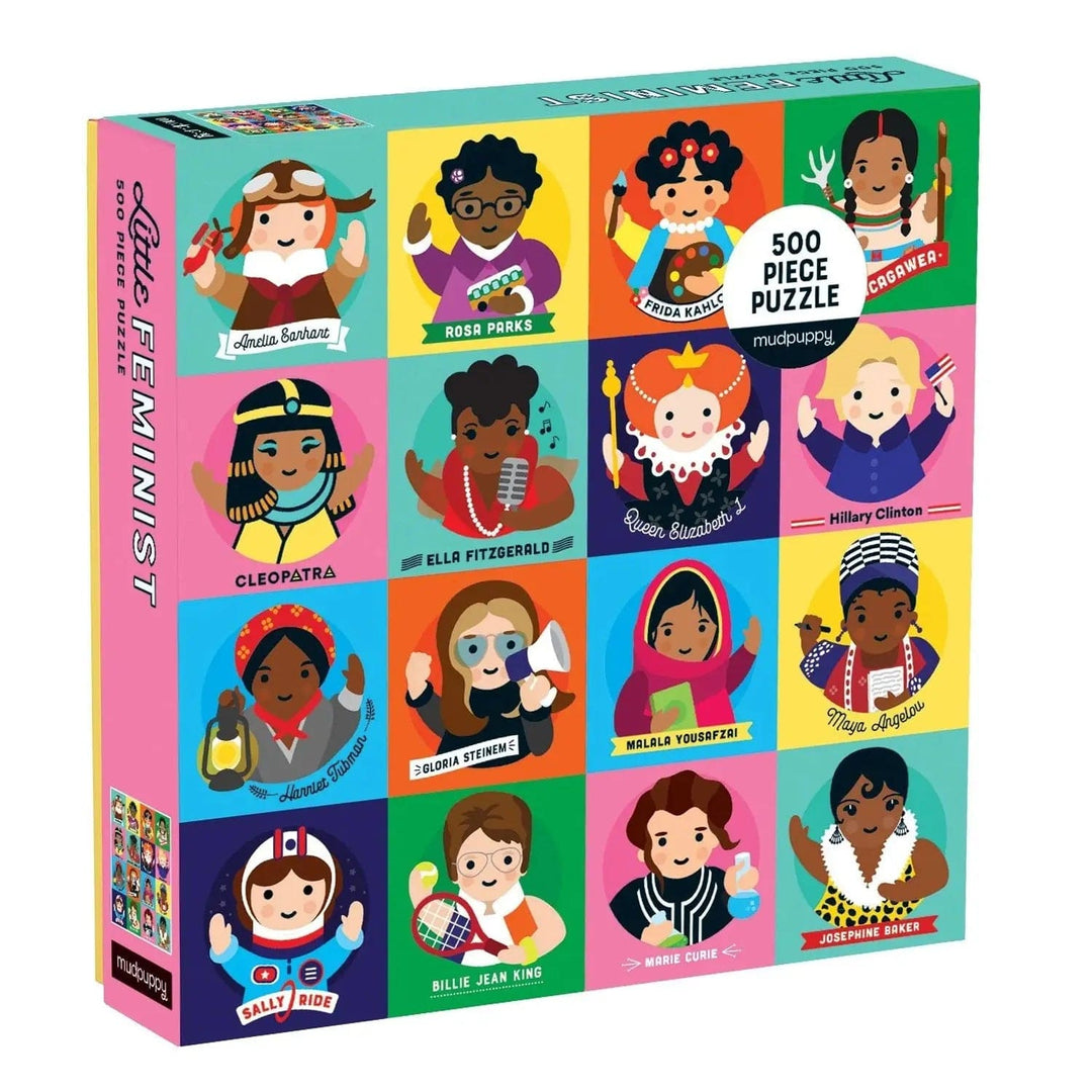 Little Feminist 500 Piece jigsaw puzzle with 16 women portraits