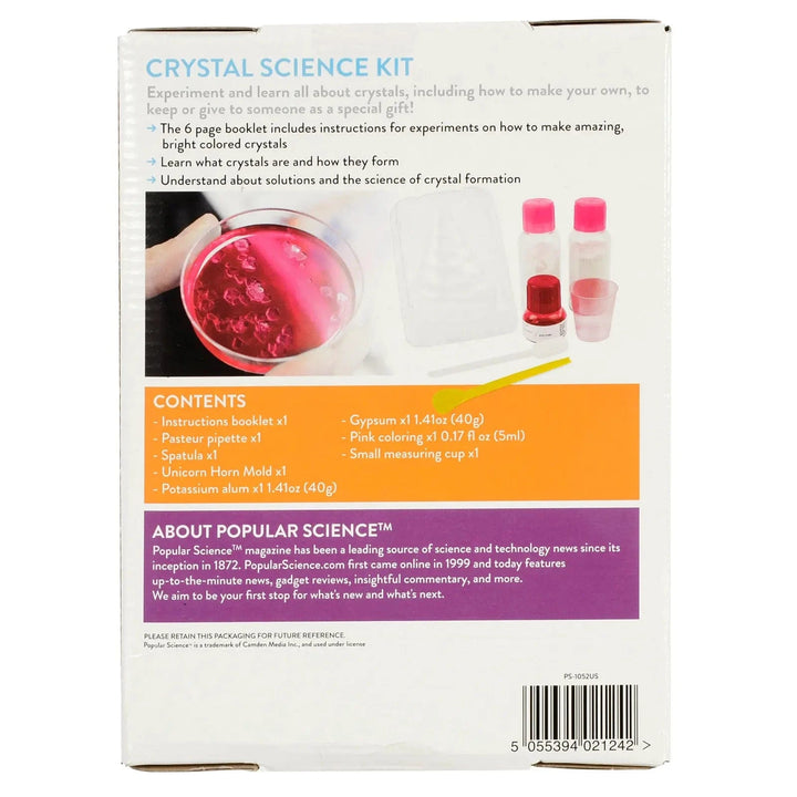 Popular Science Crystal Kit Make Your Own 3 Experiments Age 8+