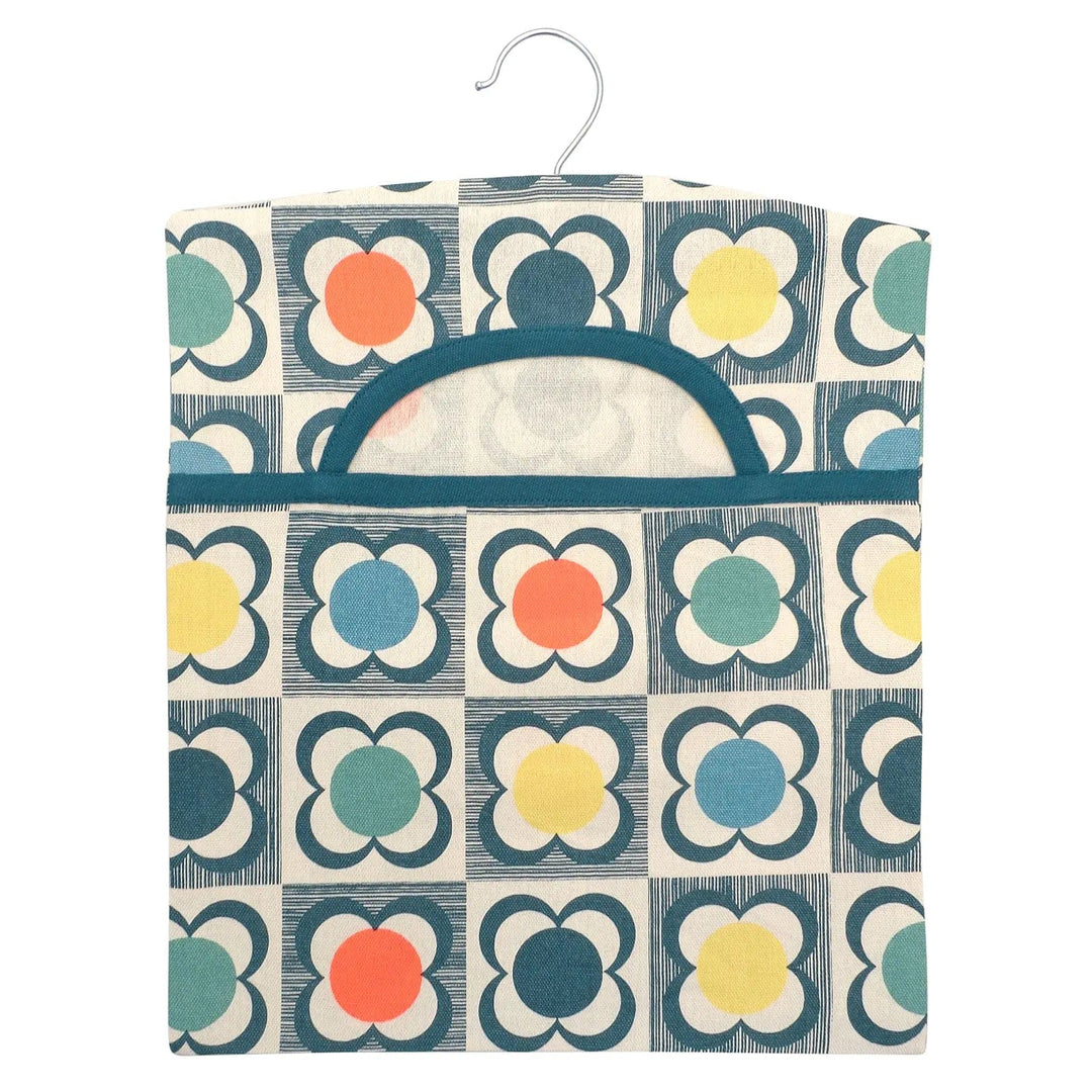 Retro flower pattern hanging clothes peg bag