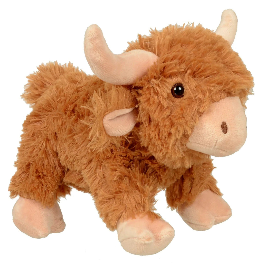 Standing highland cow plush soft toy with ginger colour fur