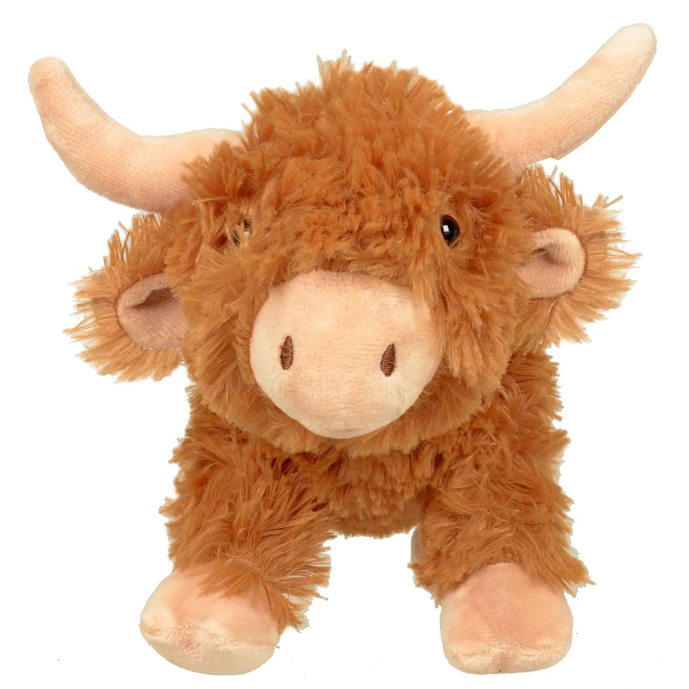 Face on view of Hughie the Highland Cow soft toy plushie