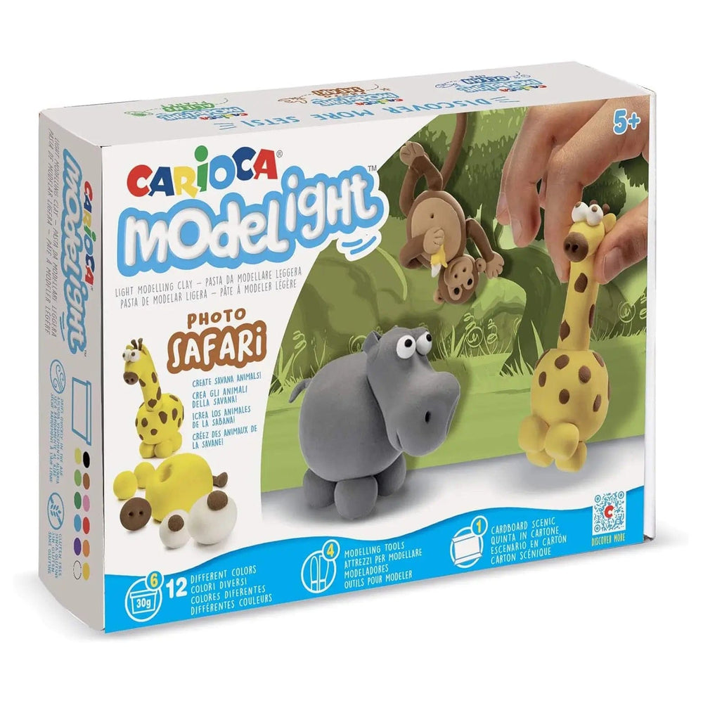 Modelight light modelling clay photo safari theme play dough set in box packaging