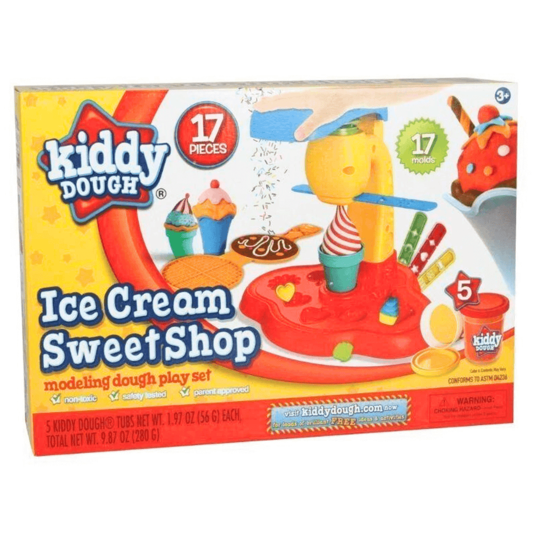 17 piece ice cream sweet shop modelling dough playset
