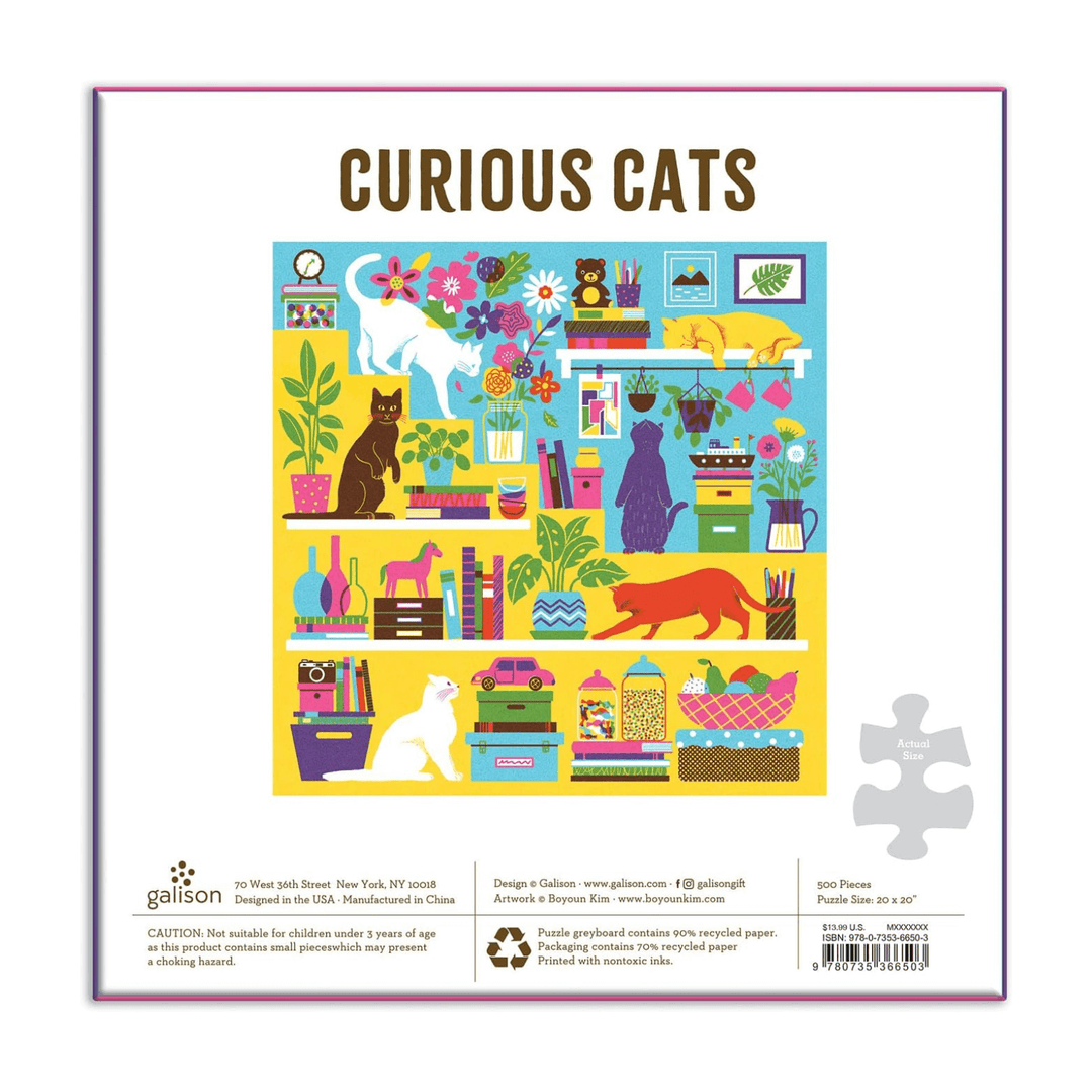 Curious Cats Jigsaw Puzzle Illustrated Galison 500 Pieces