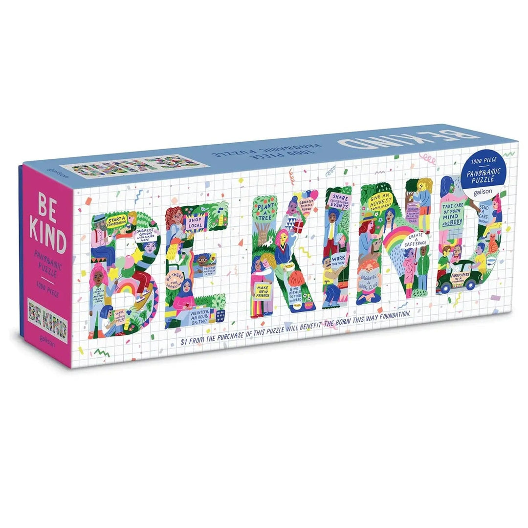 Be Kind Panoramic Jigsaw Puzzle with 1000 pieces with large letter design