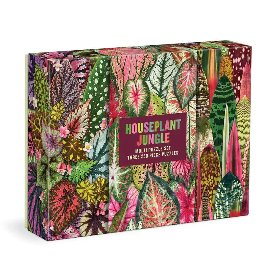 Houseplant Jungle multi puzzle set of three 250 piece jigsaw puzzles