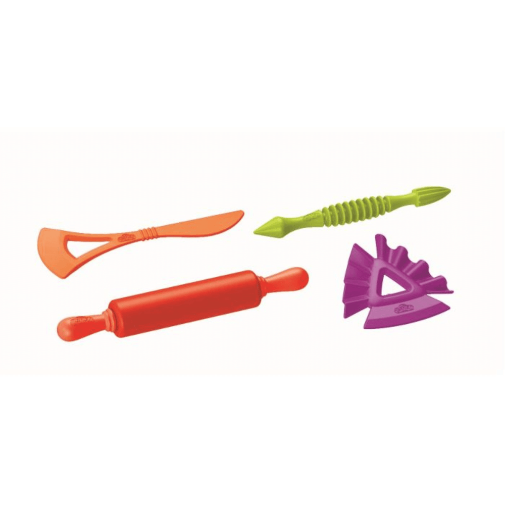 4 play-doh scultping tools in vibrant colours