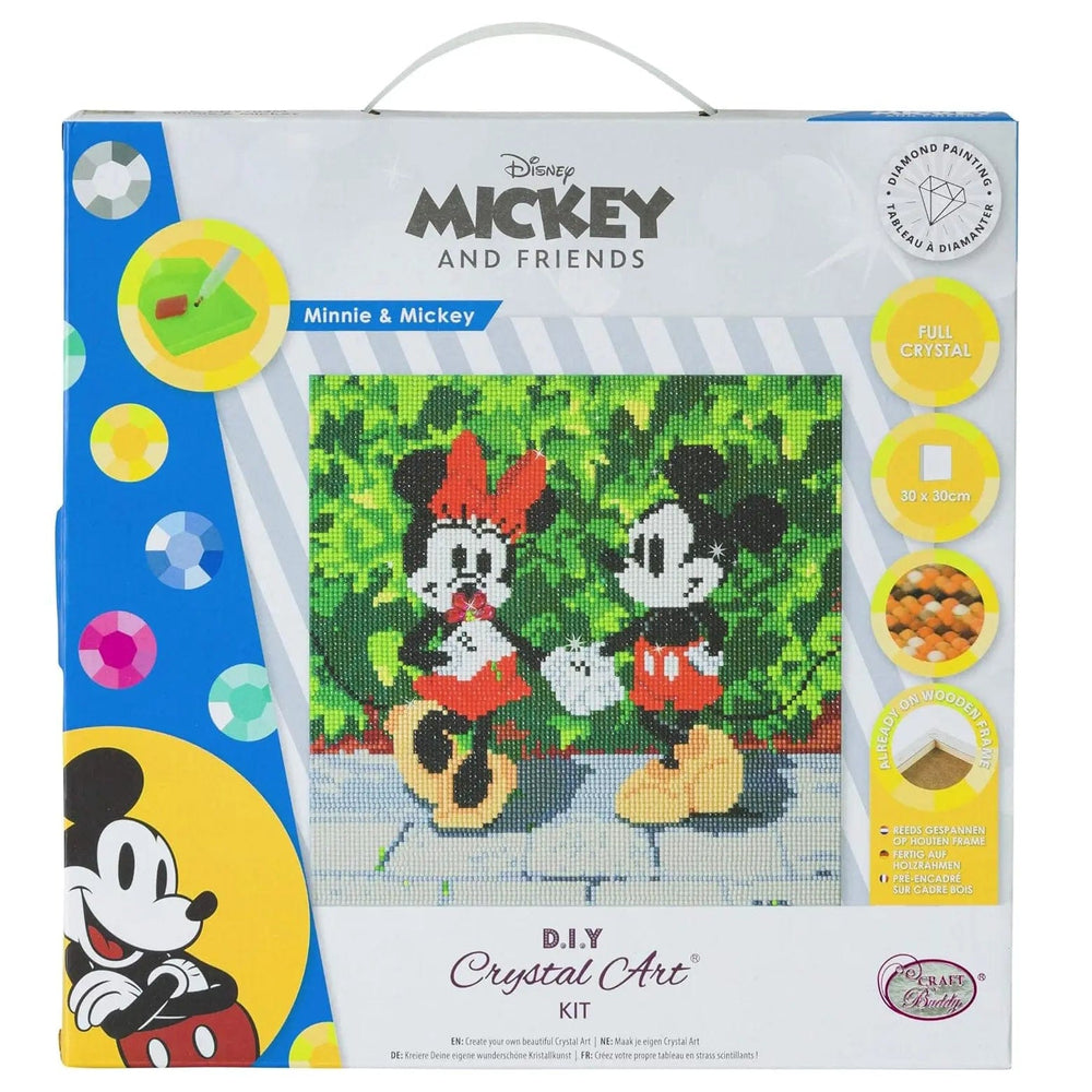 Disney Minnie & Mickey Mouse DIY crystal Art Kit with wooden frame for diamond painting arts and crafts