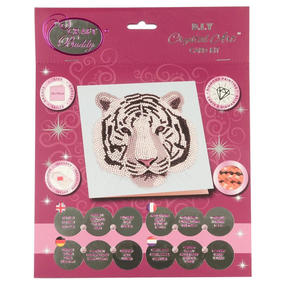 Tiger design DIY crystal art kit to make a diamond painting card