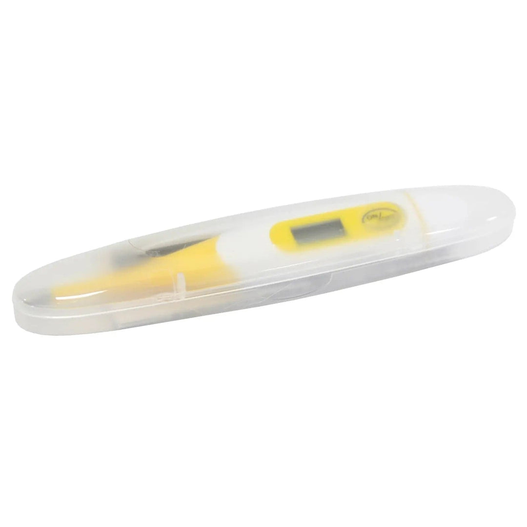 Plastic storage case with digital thermometer inside