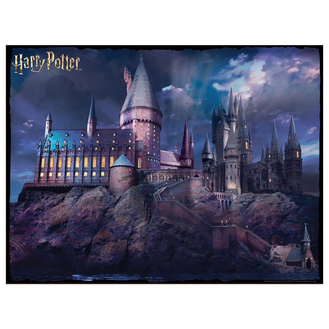 Nightime image of Harry Potter Hogwarts school for wizards jigsaw puzzle