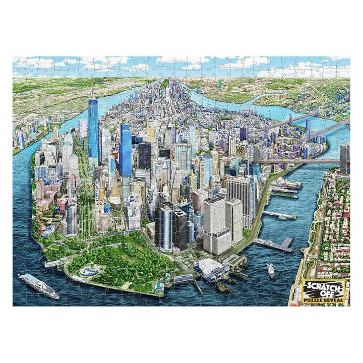 Modern New York skyline as a scratch off reveal 1000 piece jigsaw puzzle