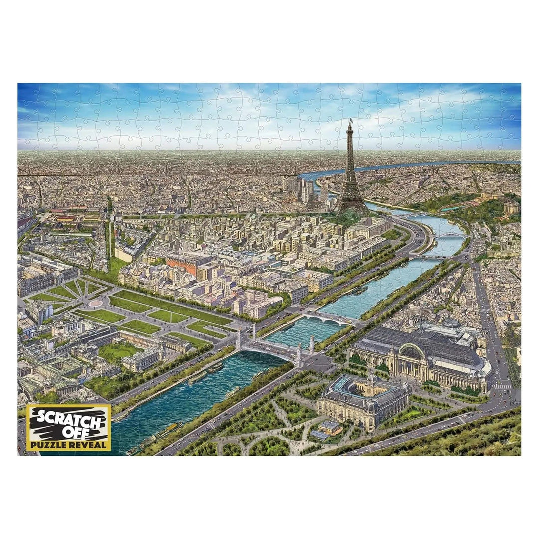 Modern Paris skyline as a scratch off reveal 1000 piece jigsaw puzzle