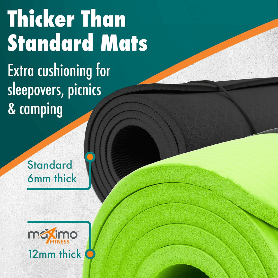 graphic highlights standard thickness compared to maximo fitness thickness 12mm