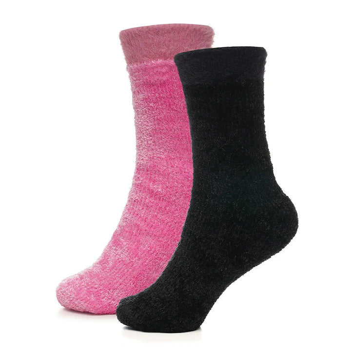 Pink and black velvet socks for ladies