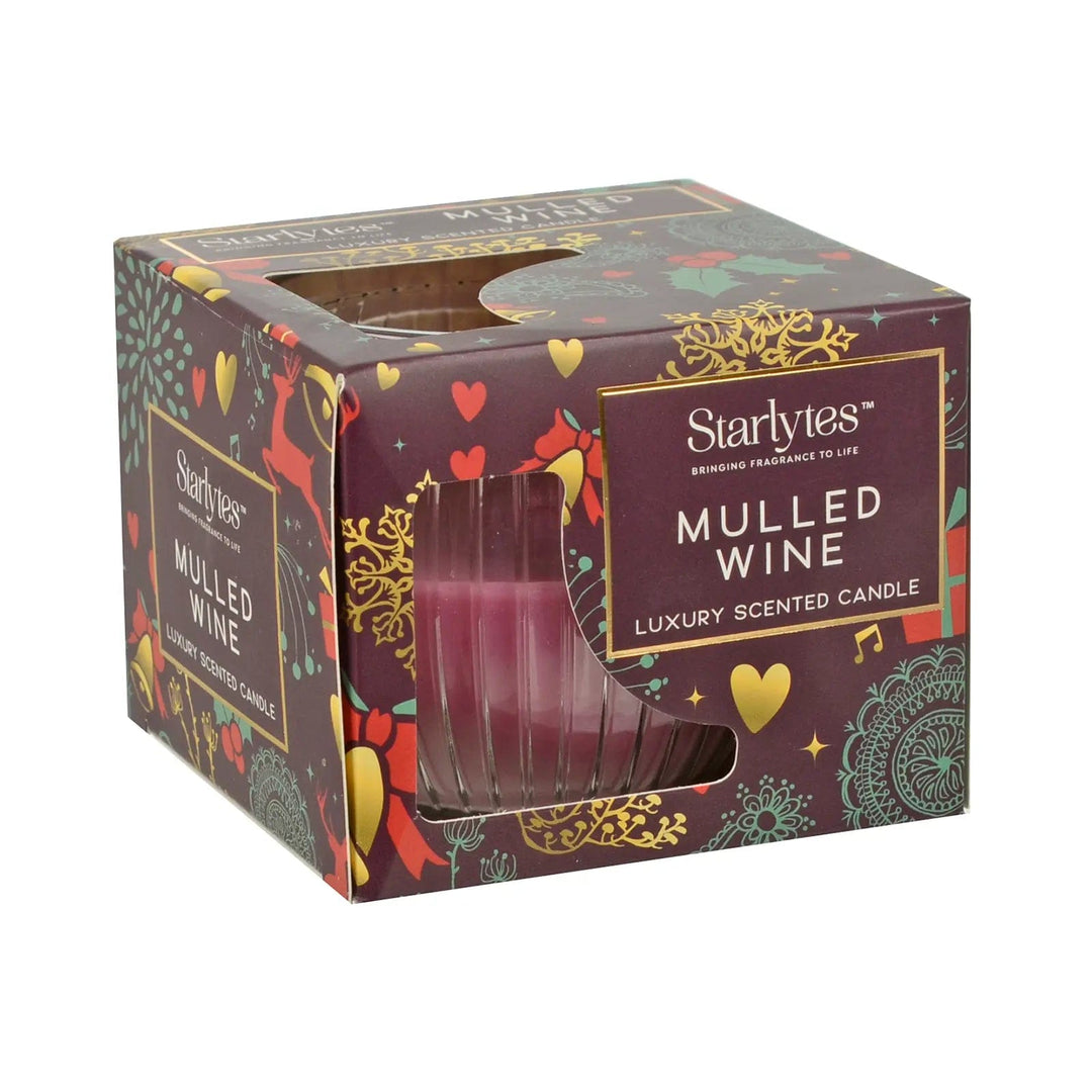 Starlytes Mulled Wine Luxury Scented Candle in Christmas gift box packaging