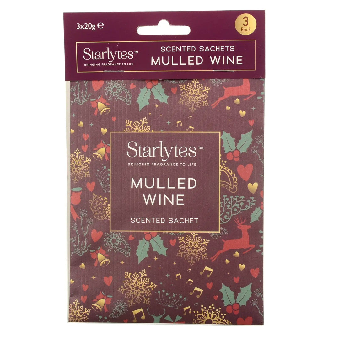 Christmas Mulled Wine scented sachets in a pack of 3