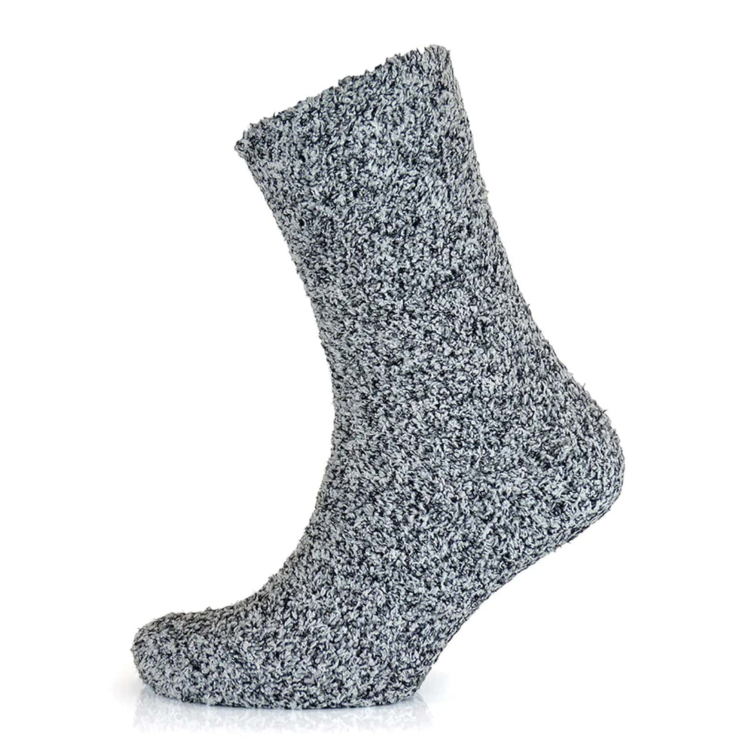 Mens grey slipper socks with black flecked pattern