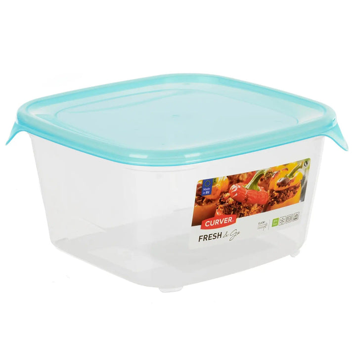 Curver Fresh & Go food storage container square with blue plastic lid