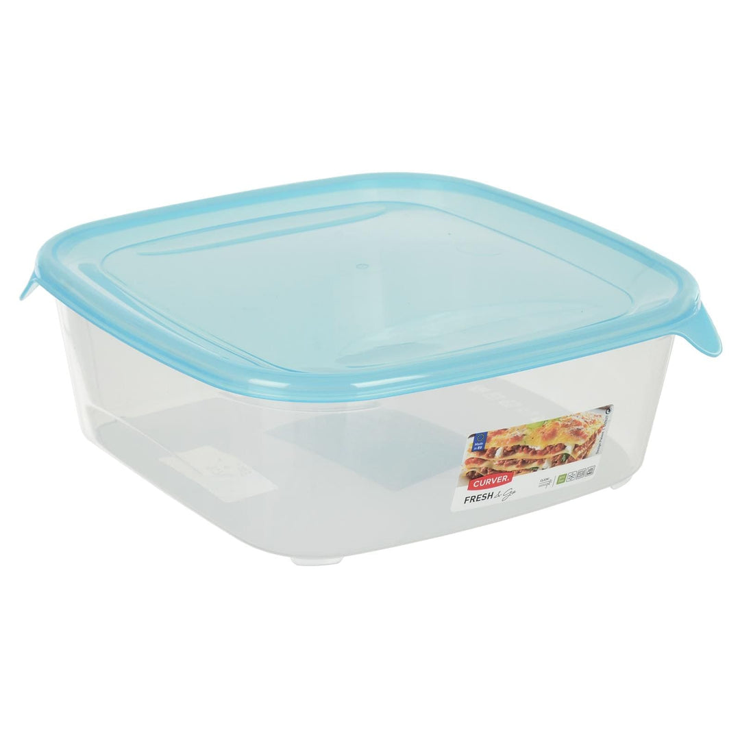 Curver Fresh & Go food storage container with blue plastic lid