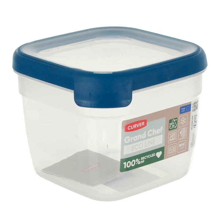 Large square shape Curver Grand Chef food storage container with blue seal lid