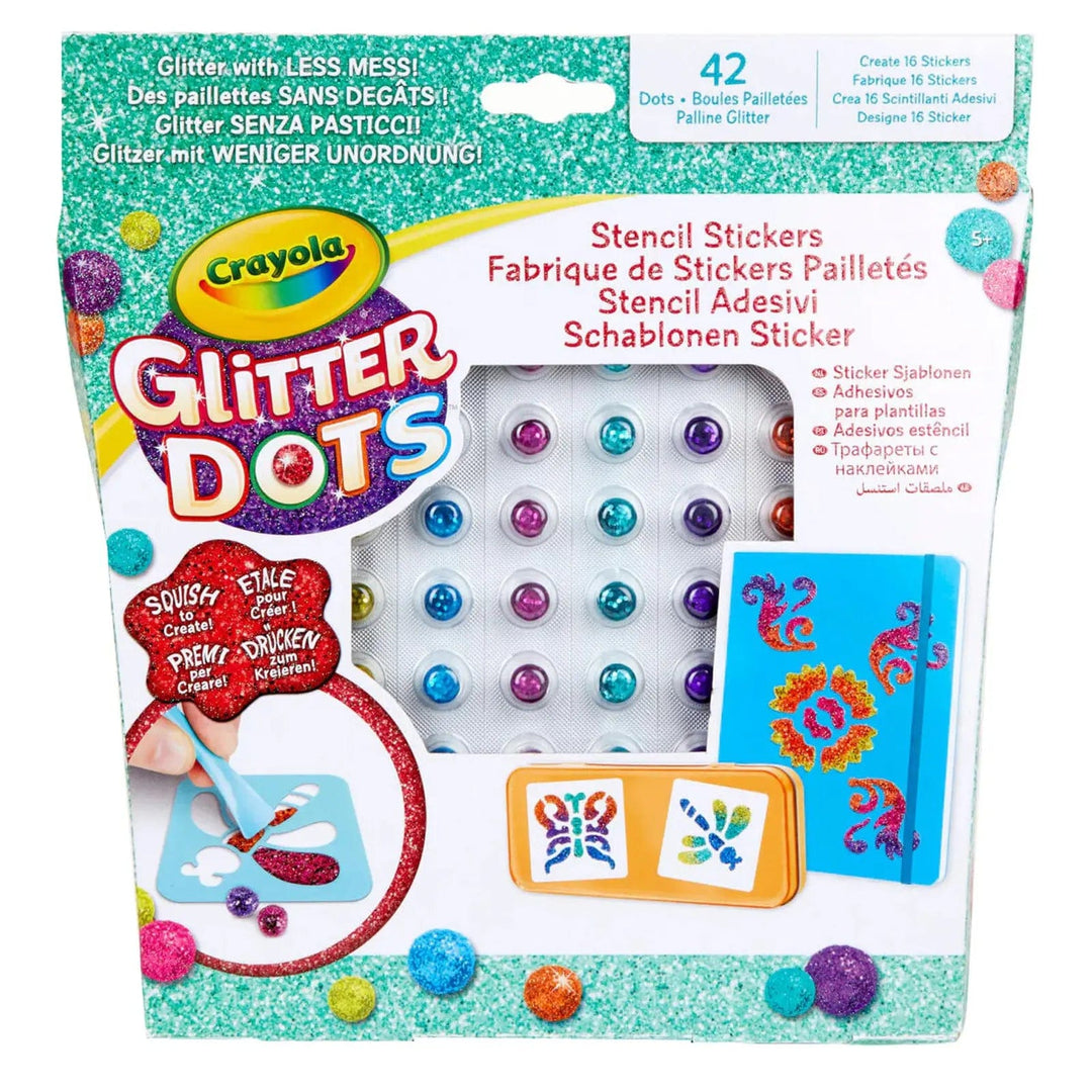 Crayola Glitter Dots Stencil Sticker set in packaging