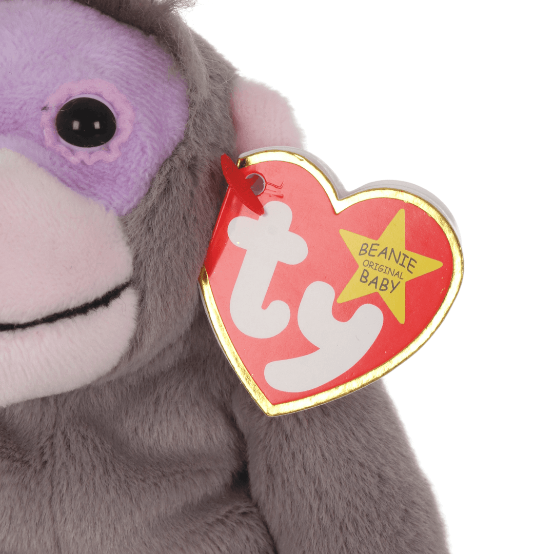 detail shot of ty tag featuring beanie baby original text