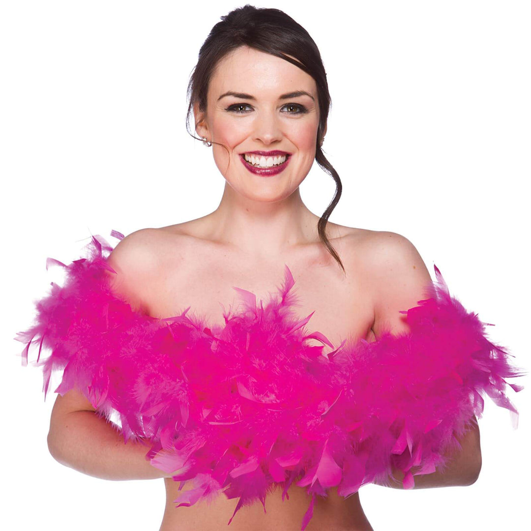 Fluffy Feather Boa Flapper Dance Burlesque Hen Night 1.7m Hot Pink