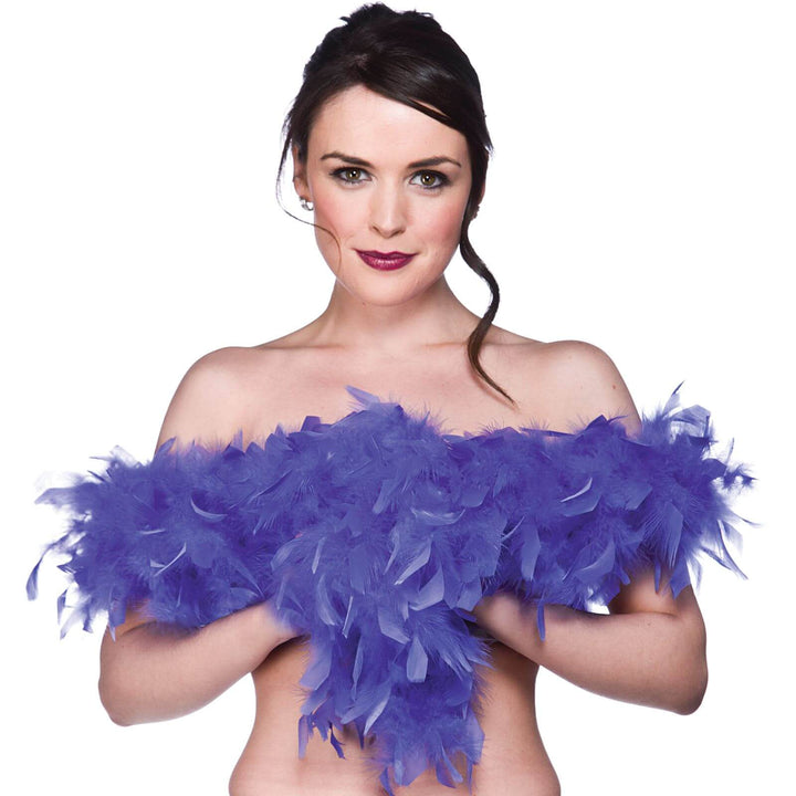 Fluffy Feather Boa Flapper Dance Burlesque Hen Night 1.7m Royal Blue