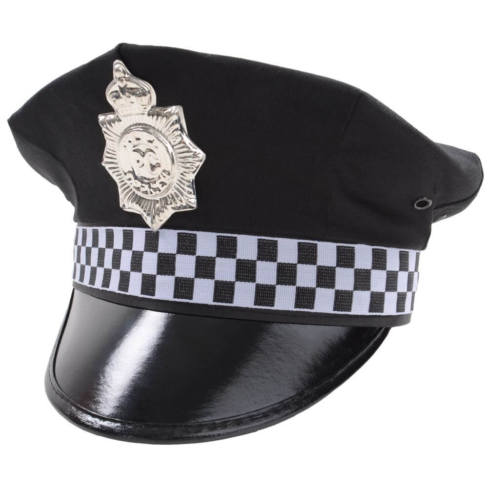 Mens Police Officer Hat Peaked Cap Fancy Dress Stag Party