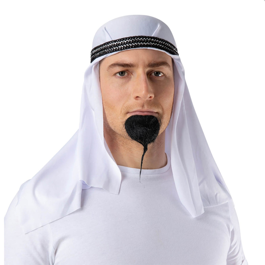 Arab Headpiece Deluxe Band White Sheik Hat Fancy Dress